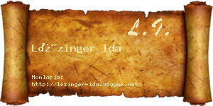 Lézinger Ida névjegykártya